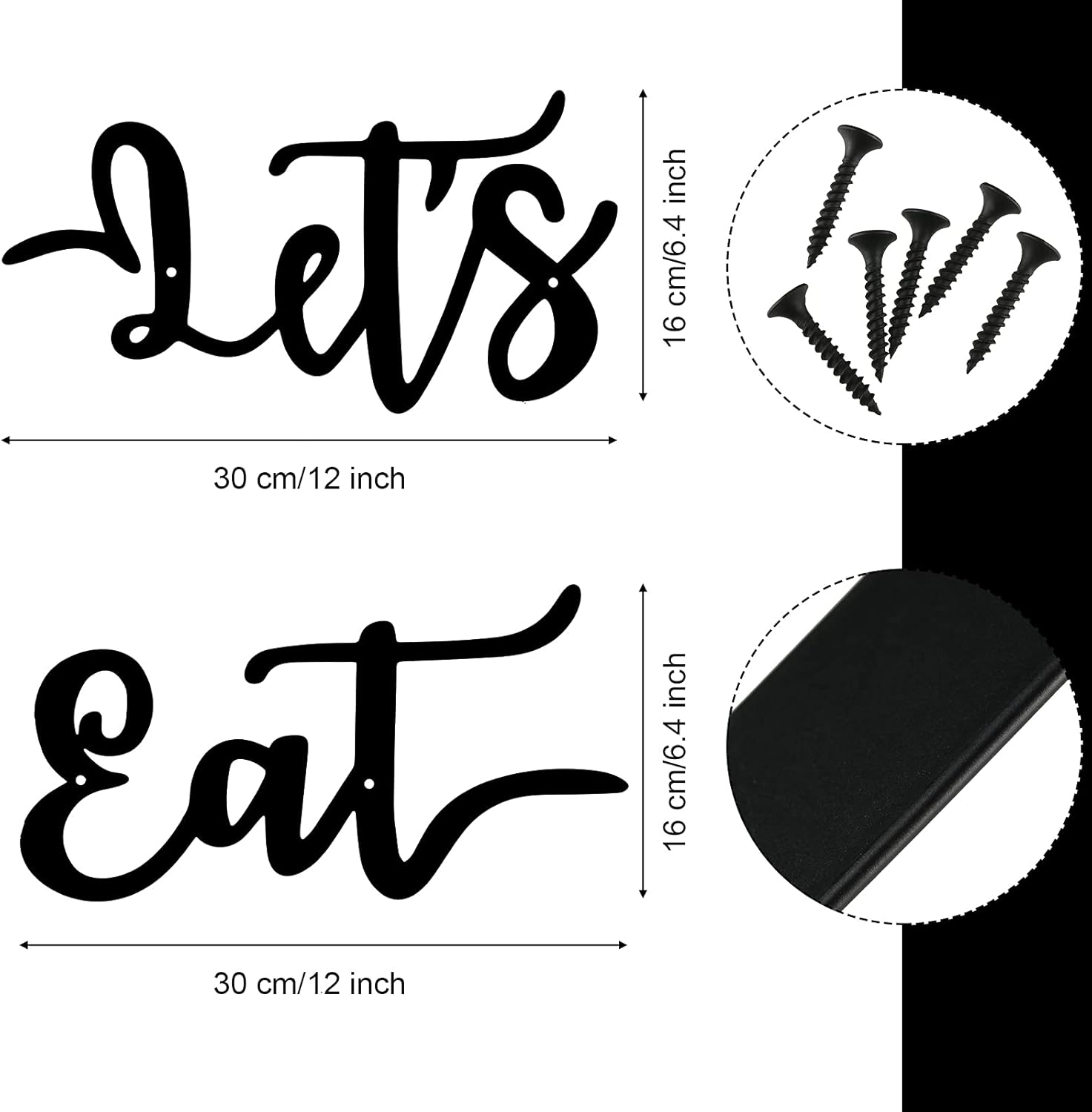 Hotop 2 Piece Lets Eat Metal Wall Sign Set
