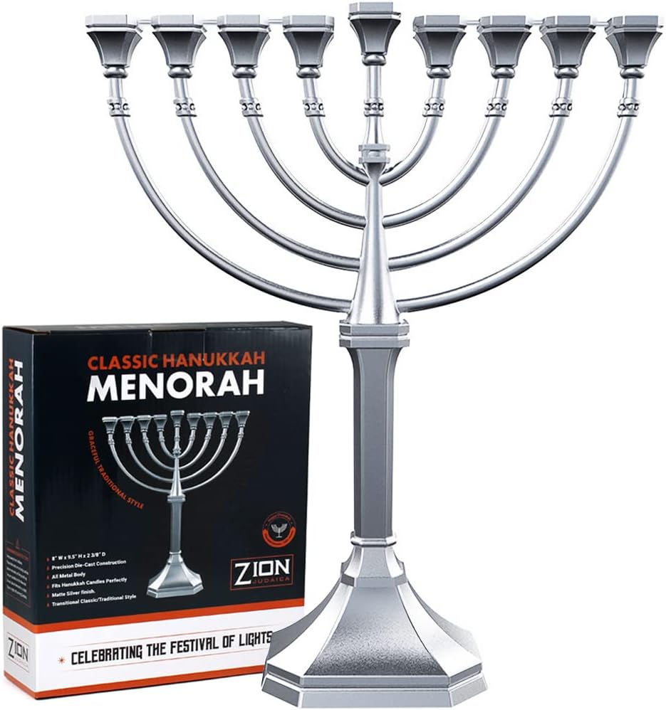 Traditional Classic Hanukkah Menorah 95 Inches Tall