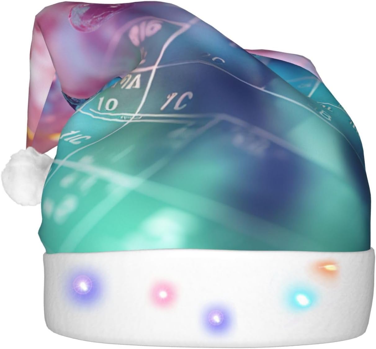 Chemical Periodic Table LED Santa Hat for Adults Christmas Party