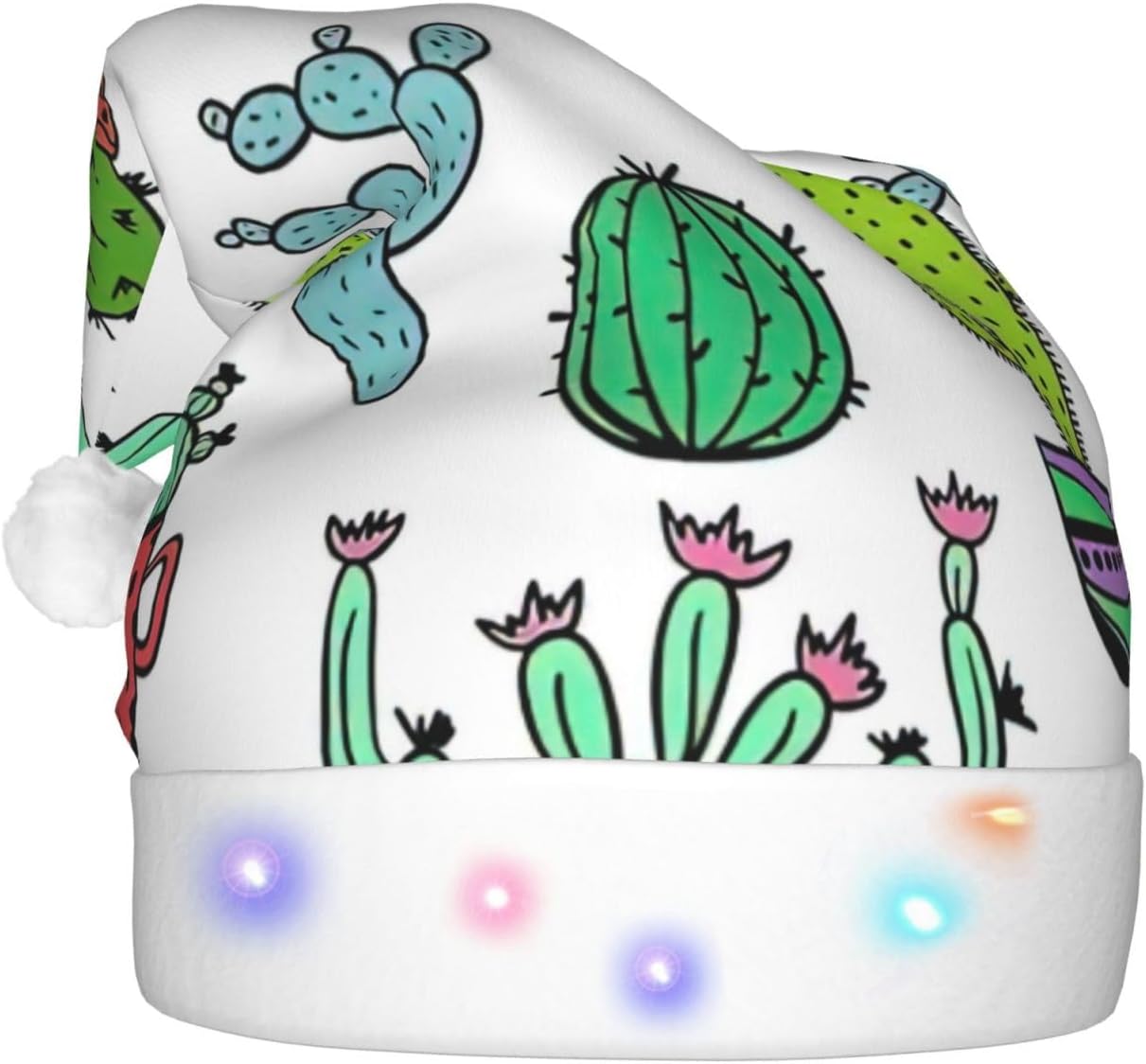 QinZheng LED Light Up Santa Hat Christmas Velvet Adult Headwear