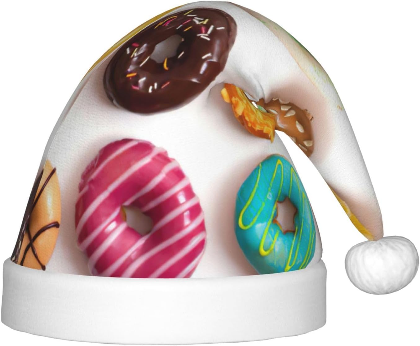 Different Flavors Doughnuts Christmas Santa Hat Small Size