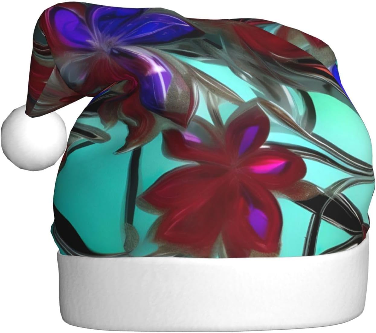 QinZheng Personalized Flower Stained Glass Santa Hat
