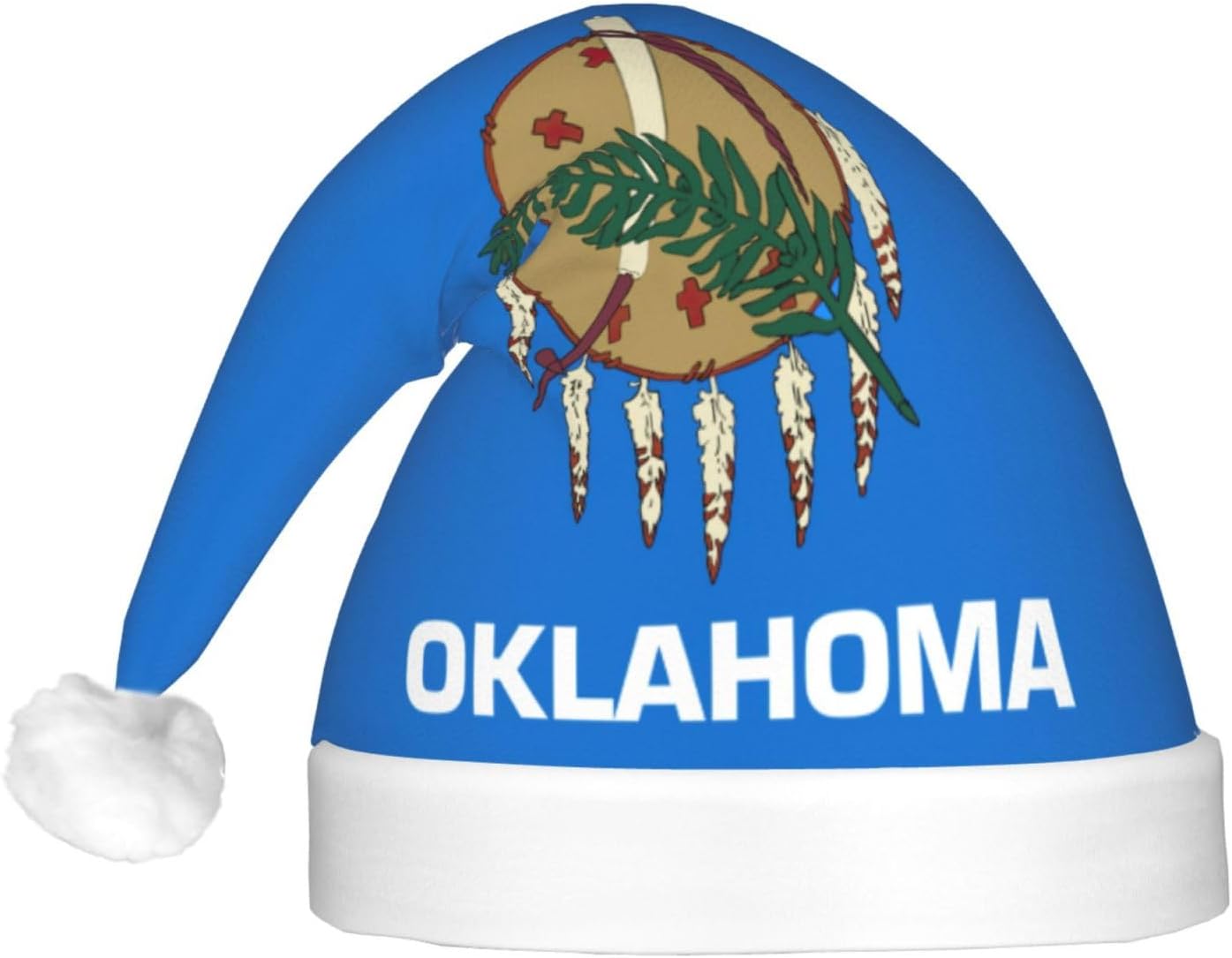 Oklahoma State Flag Christmas Hat with LED Lights