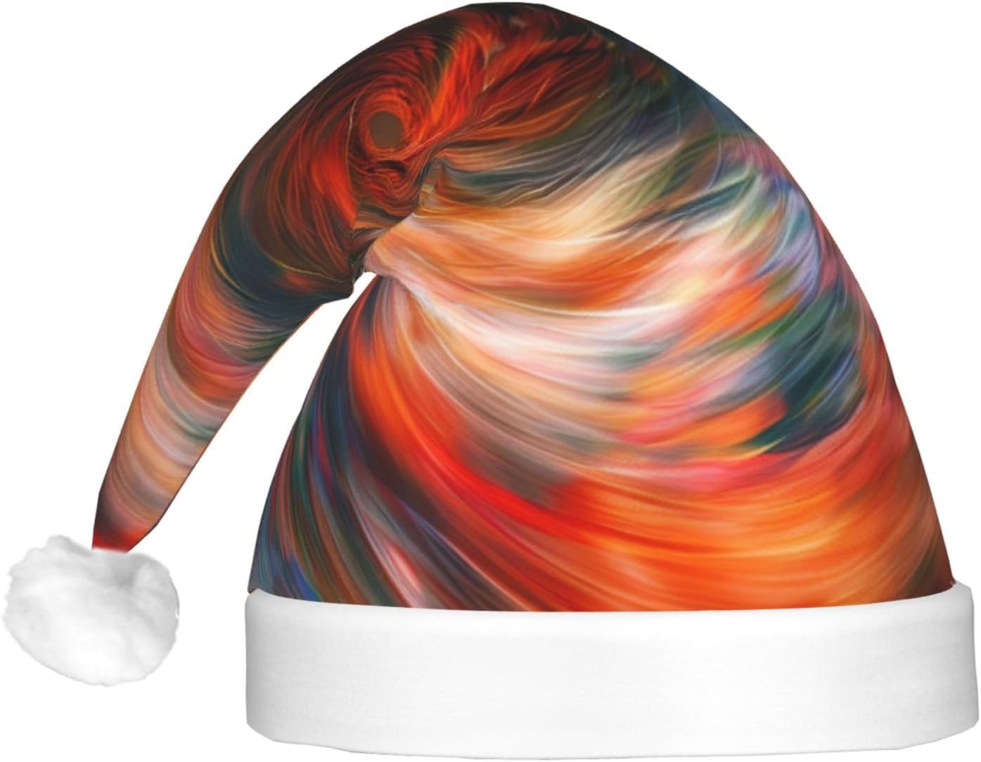 QINZHENG Stripe Vortex Print LED Santa Hat for Christmas Halloween Party