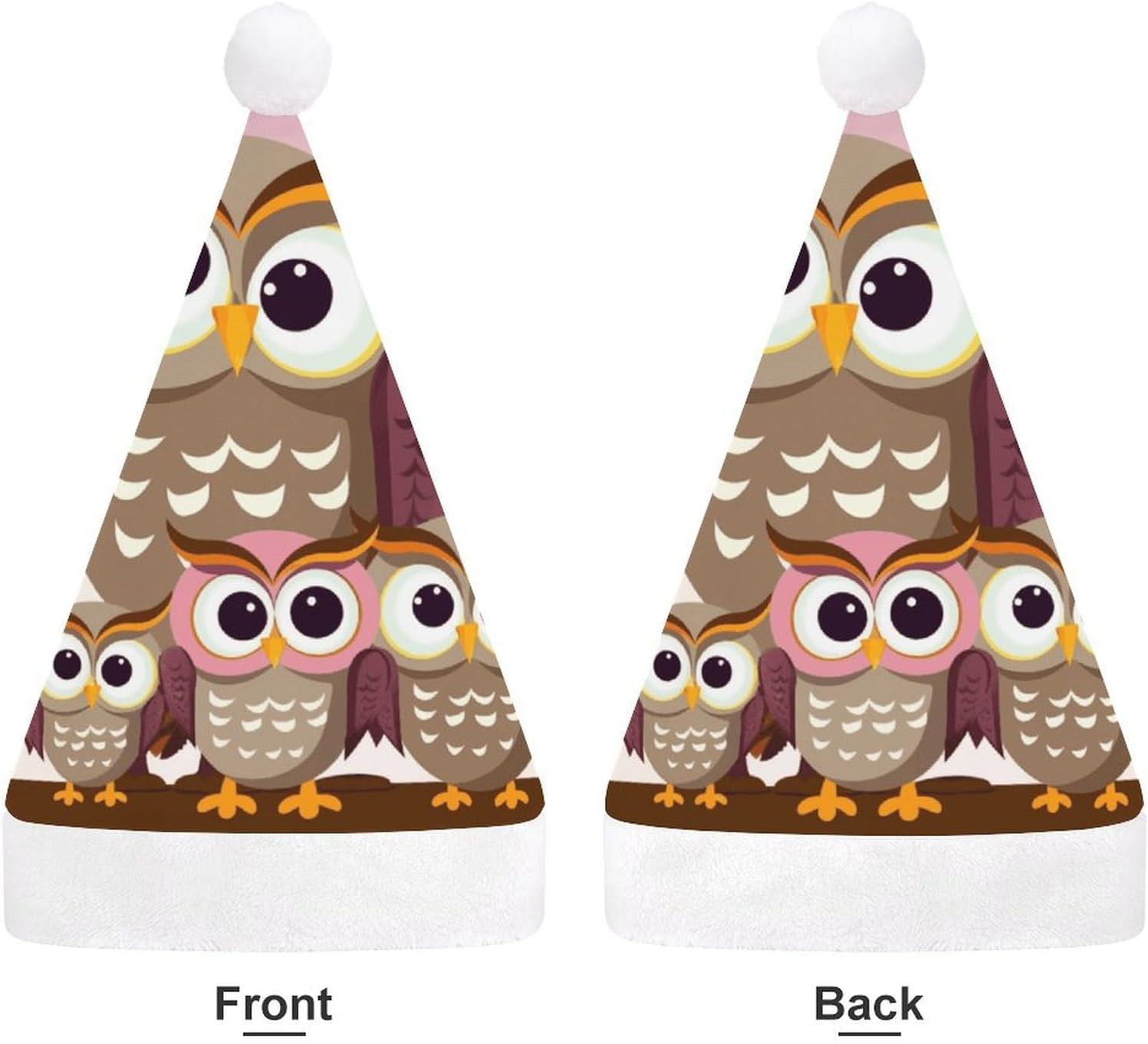 Santa Hat Owls Christmas Party Headwear for Adults