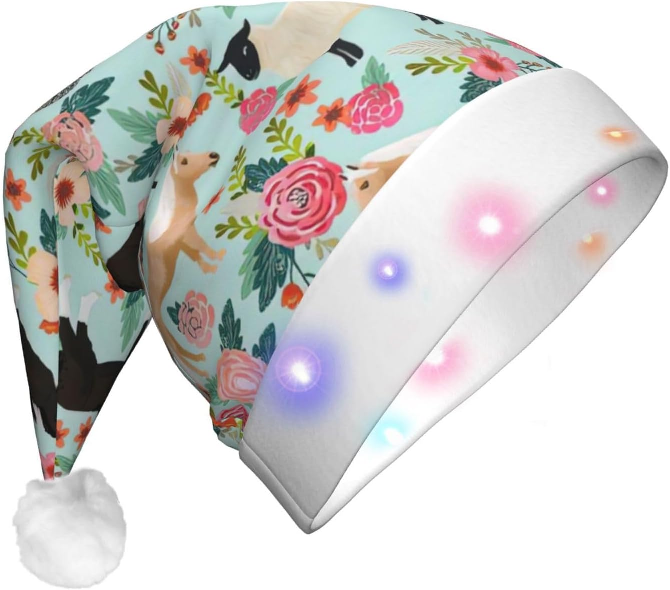 QINZHENG Farm Animal Santa Hat with LED Lights