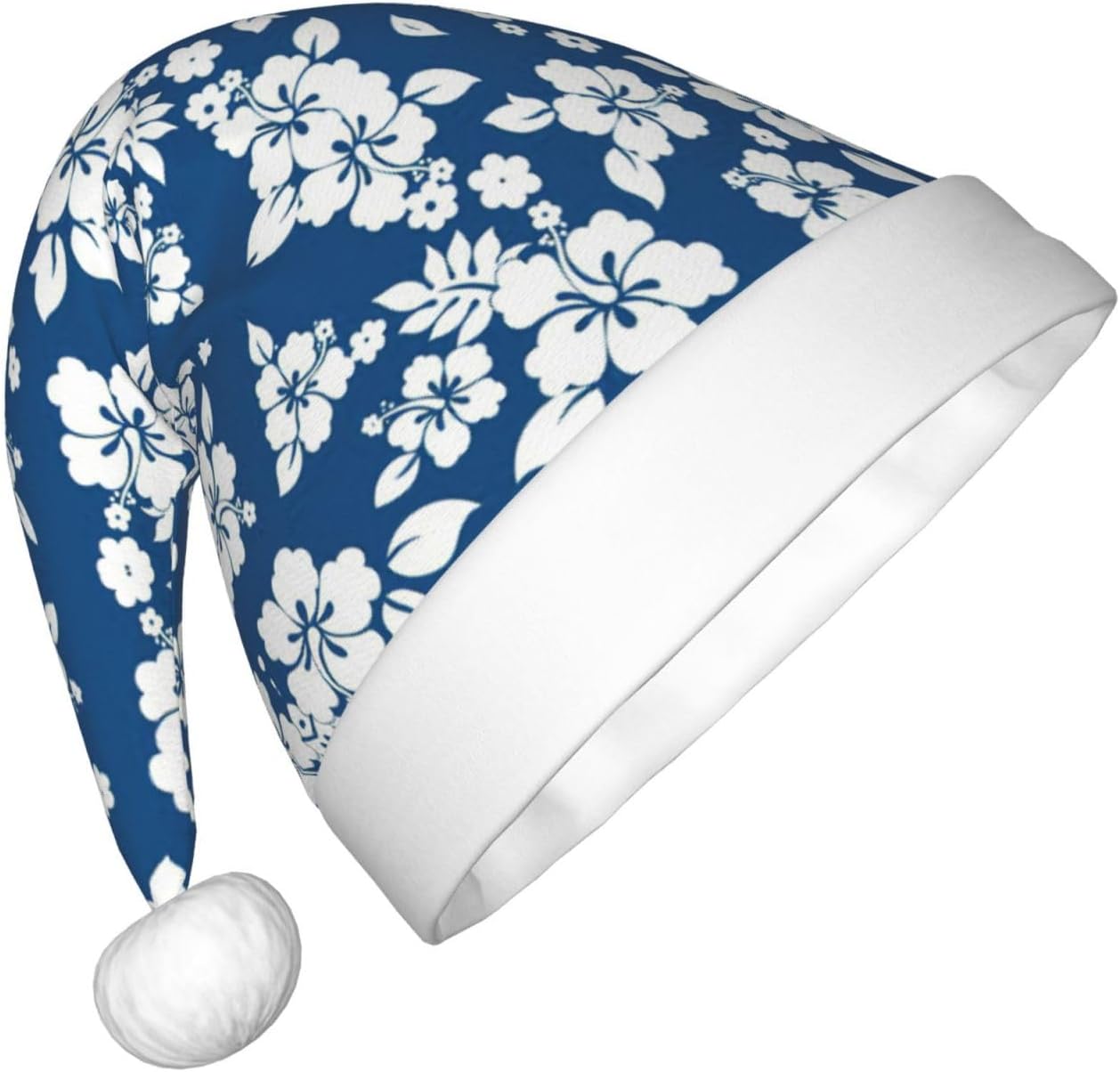 Hawaii Flower Print Santa Hat Christmas Party Headwear