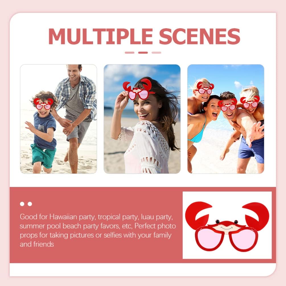 PRETYZOOM 3 Pcs Funny Crab Sunglasses for Parties
