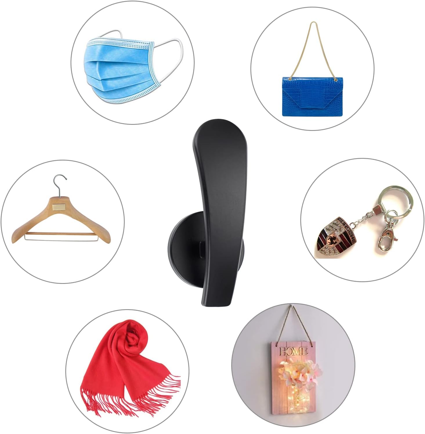 Sumnacon 4Pcs Aluminum Curtain Holdbacks - Black