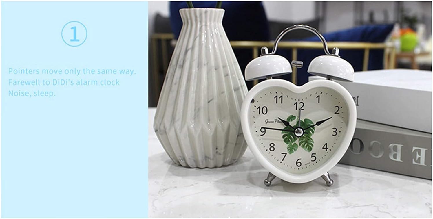 SweetMmj Metal Silent Alarm Clock with Night Light