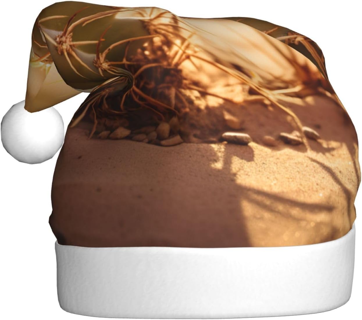Qin Zheng Desert Cactus Print Santa Hat for Women