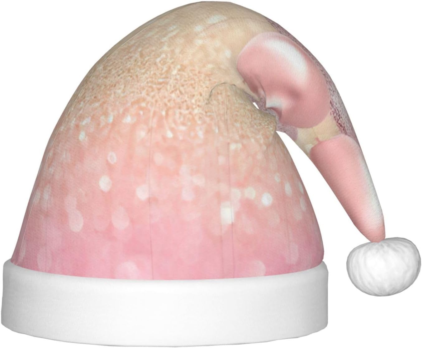 Pink Glitter Balloon Print Santa Hat Small Size