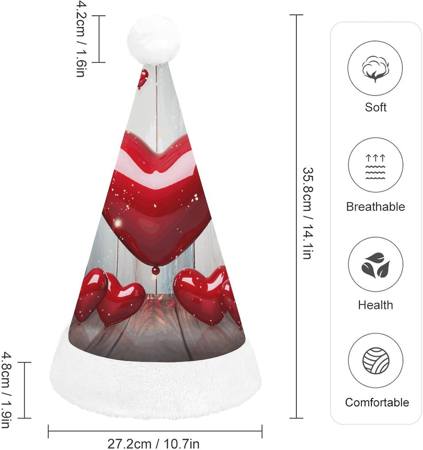 Santa Hat Love Heart Christmas Party Headwear