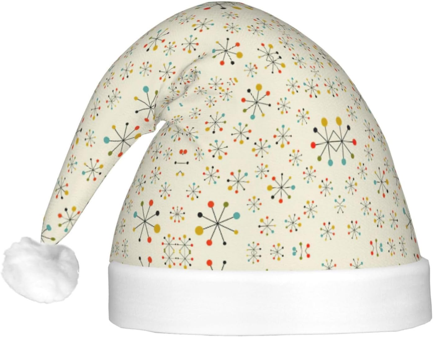 Retro Modern Christmas Santa Hat Plush Light Up Funny Adult Headwear