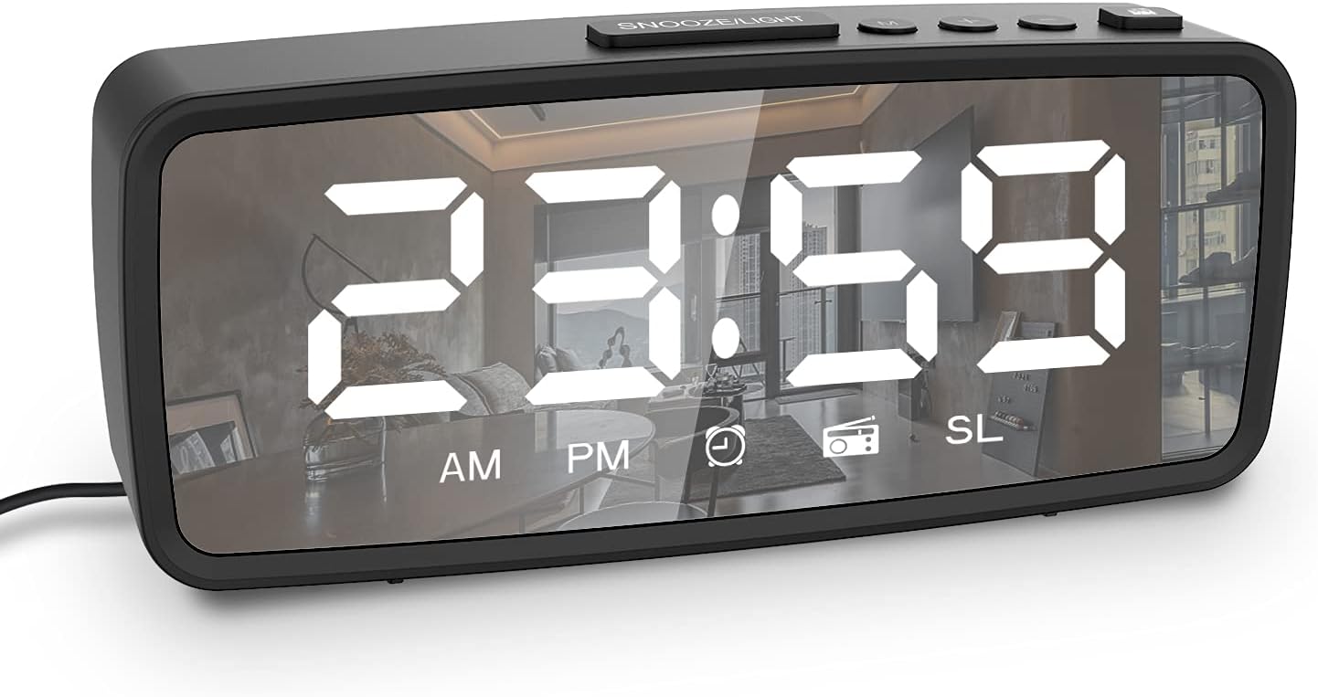 VAUNO Radio Alarm Clock with FM Radio and Adjustable Brightness