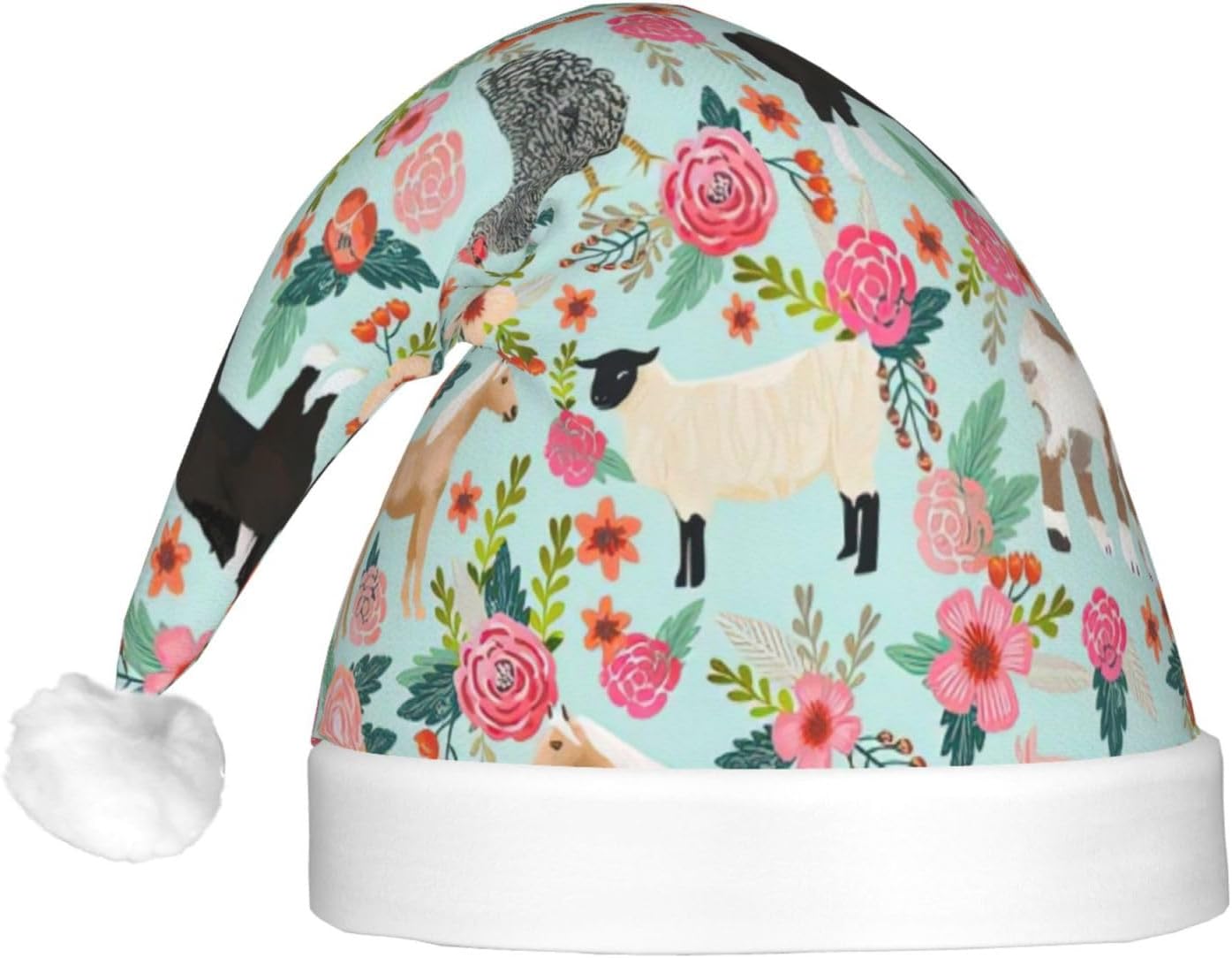 QINZHENG Farm Animal Santa Hat with LED Lights