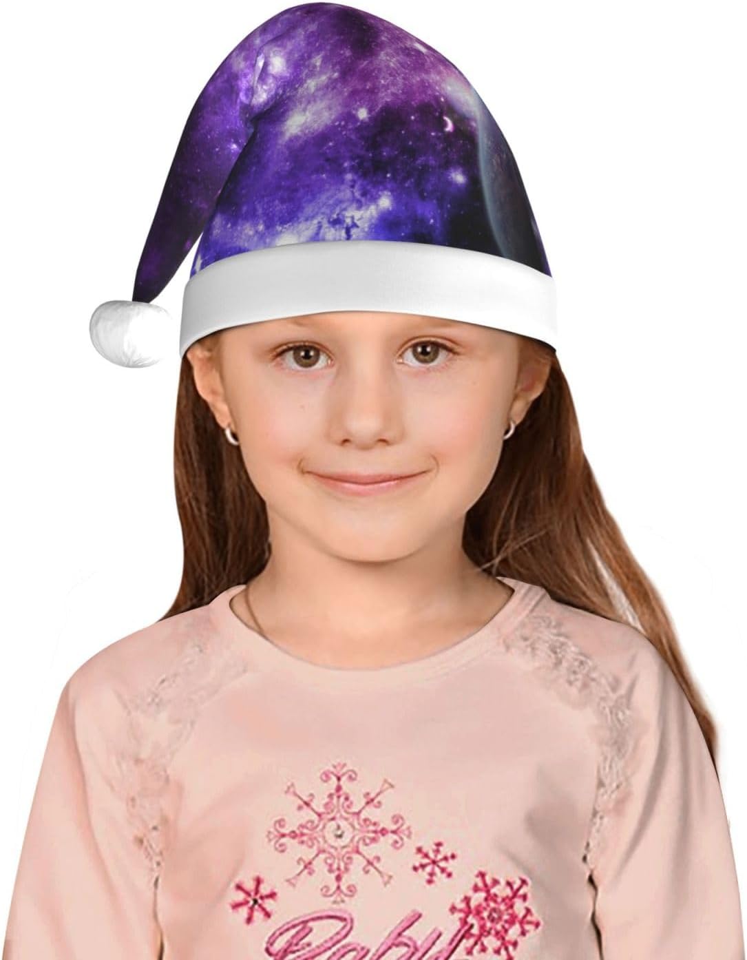 Galaxy Sky Print Christmas Santa Hat Small Size 1