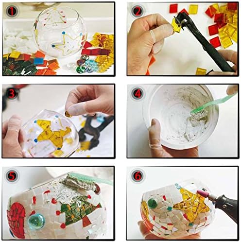 Scented Candle Holder Mosaic Glass Tea Light Holder Amber