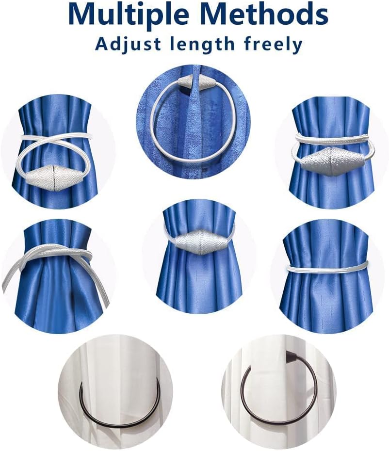 2 Pack Strong Magnetic Curtain Holdbacks with Decorative Weave