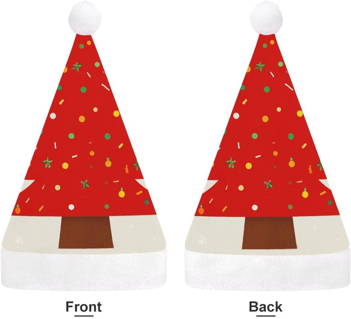 Red Christmas Tree Santa Hat for Adults