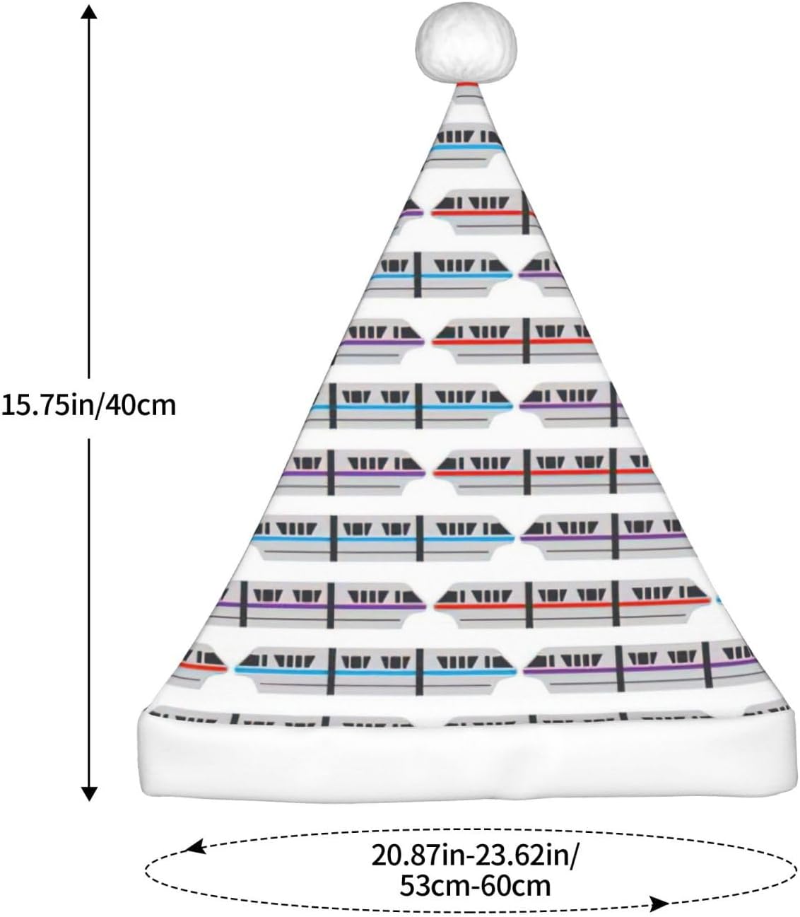 QINZHENG Monorail Train Santa Hat Personalized Christmas Headwear