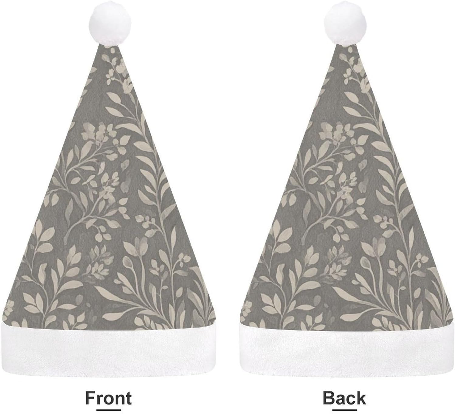 Santa Hat Soft Gray Christmas Party Hat Novelty Headwear