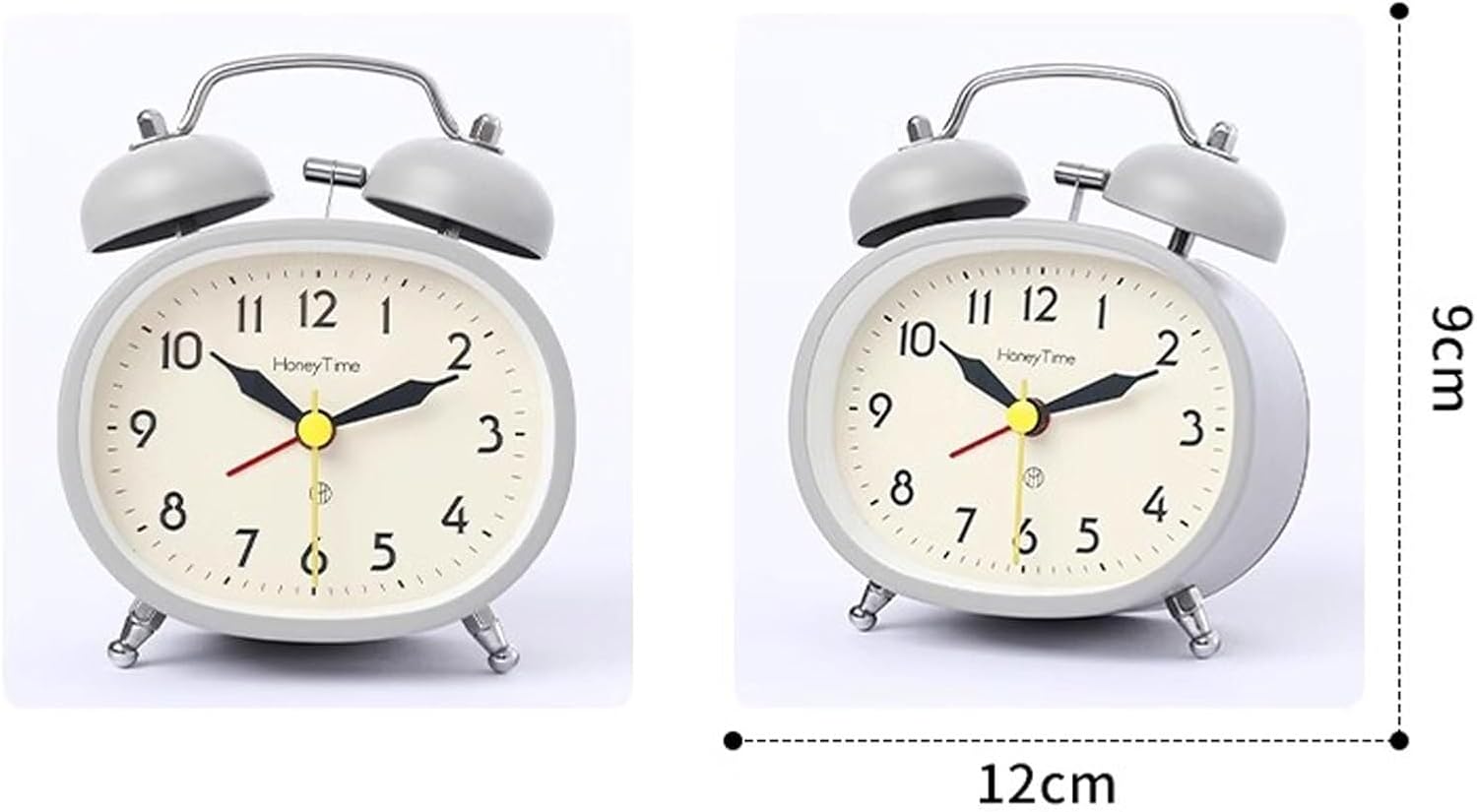 4 Inch Double Bell Alarm Clock with Backlight and Retro Style