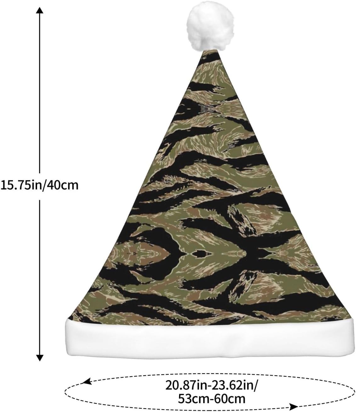 Tiger Stripe Camo Light Up Santa Hat for Adults 1