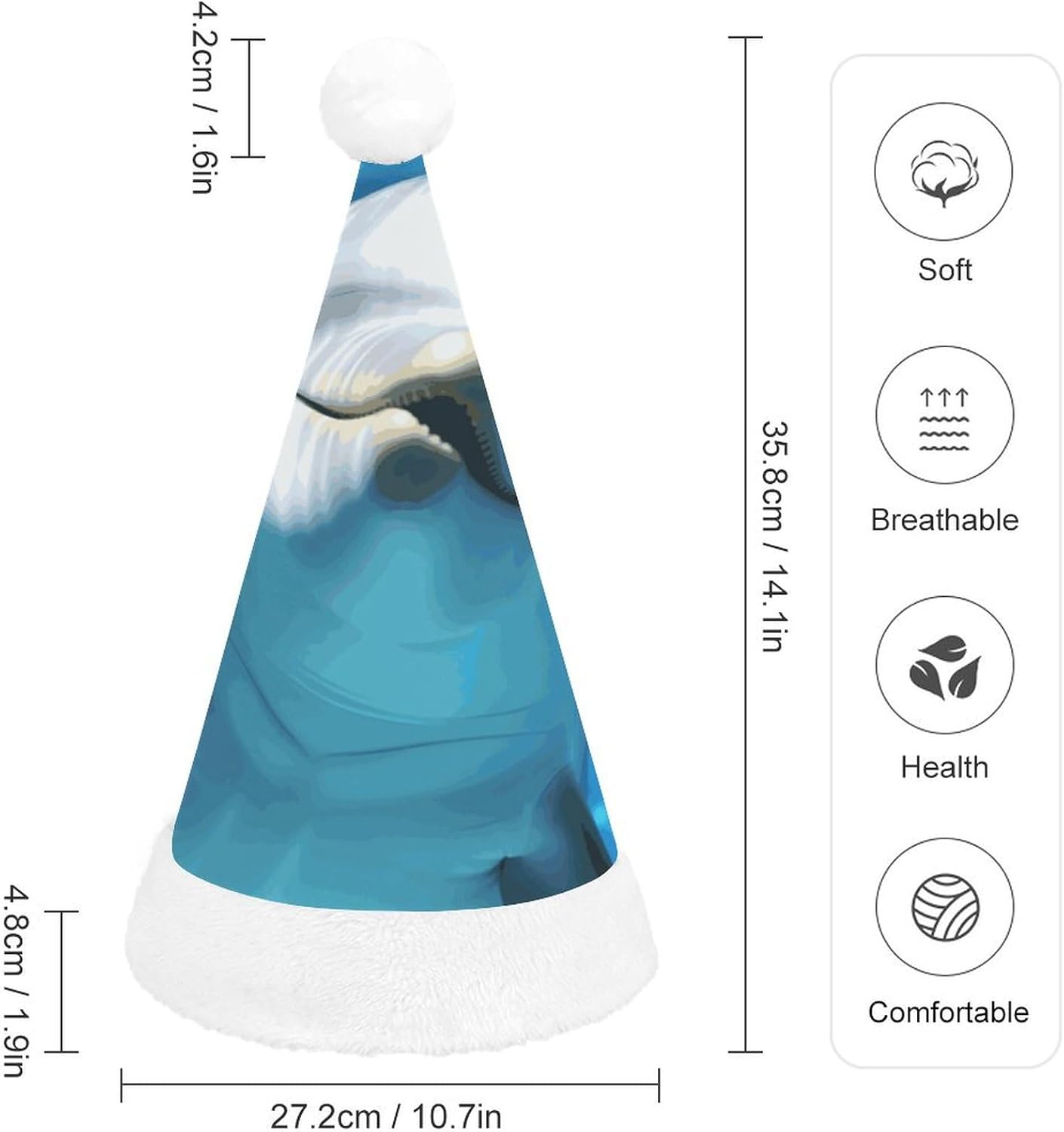 Santa Hat Dolphin with Smile Christmas Party Headwear