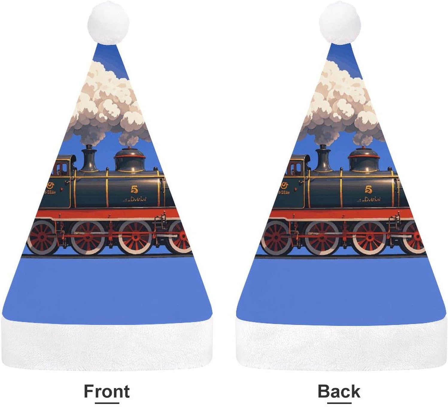 NWGHM Santa Hat Steam Train Clouds Christmas Headwear