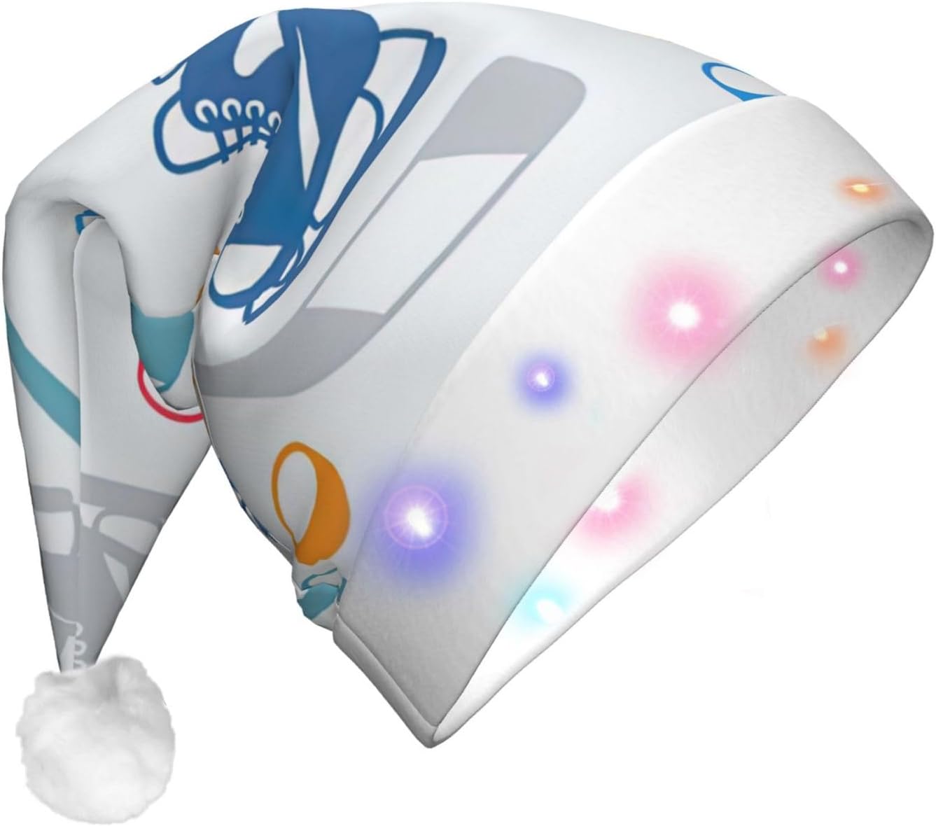 QINZHENG LED Light Up Santa Hat for Adults Christmas Party