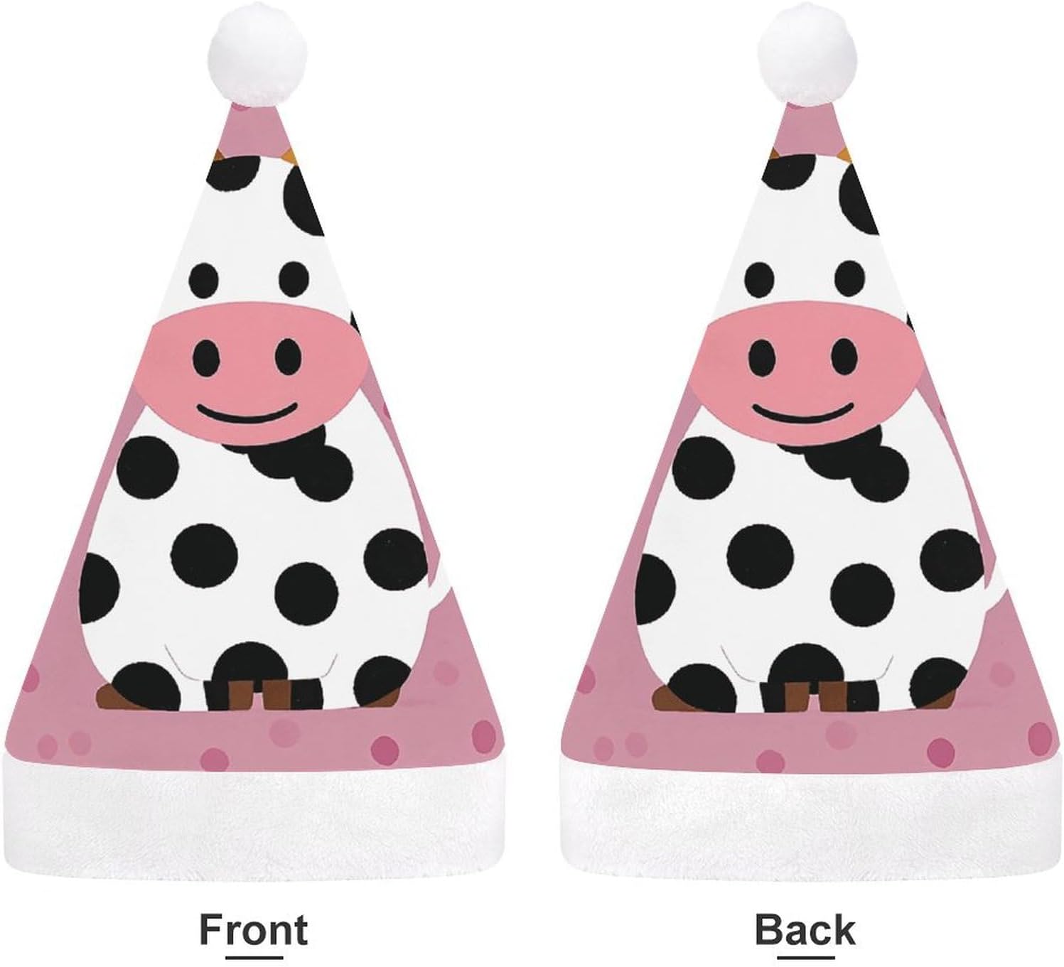 Cute Cow Polka Dot Santa Hat Christmas Headwear