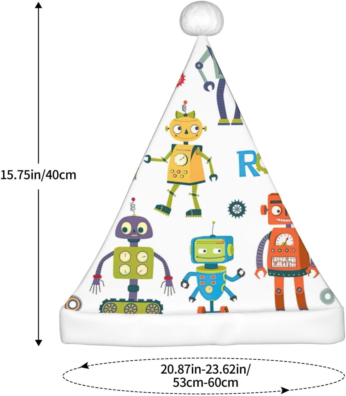 QinZheng Cute Cartoon Robots Santa Hat