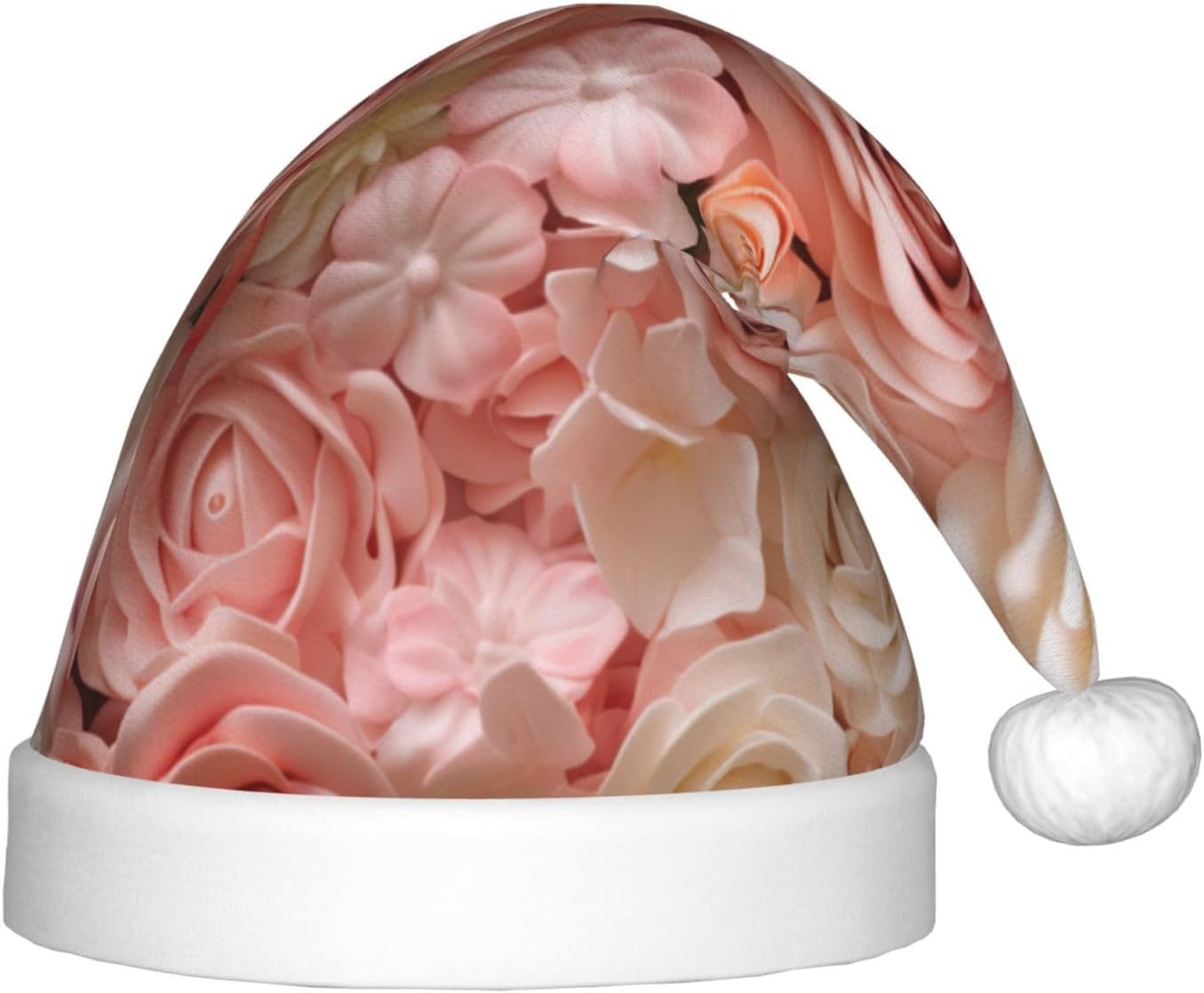 Beautiful Flower Cake3 Print Christmas Santa Hat Small Size