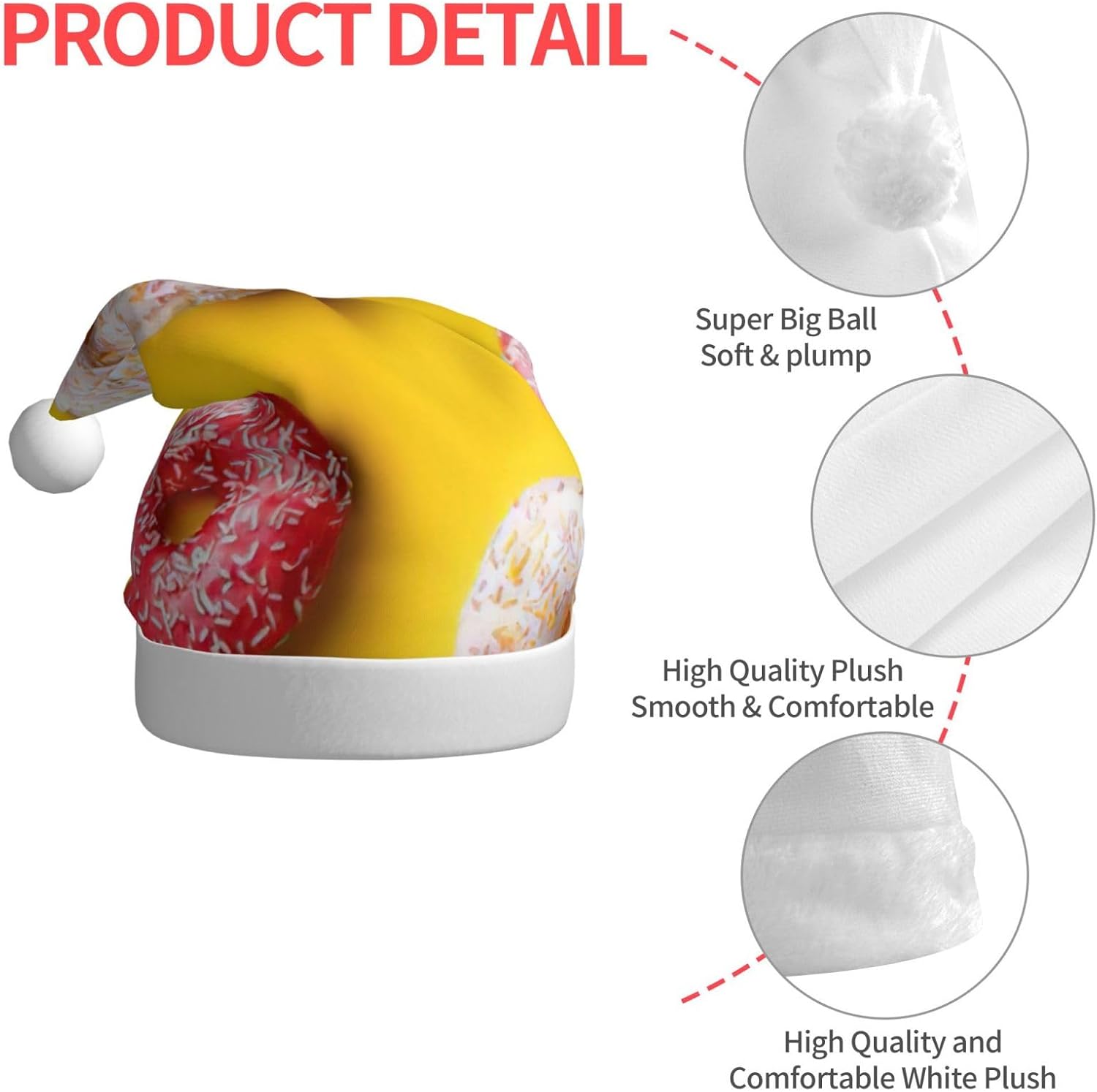 Qin Zheng Personalized Santa Hat with Doughnut Print