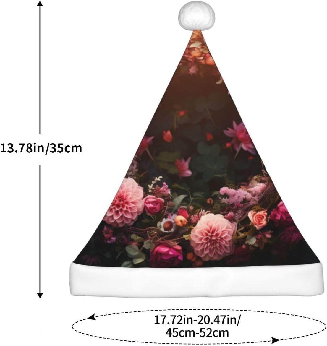 Garlands Nice Flowers Print Christmas Santa Hat Small Size