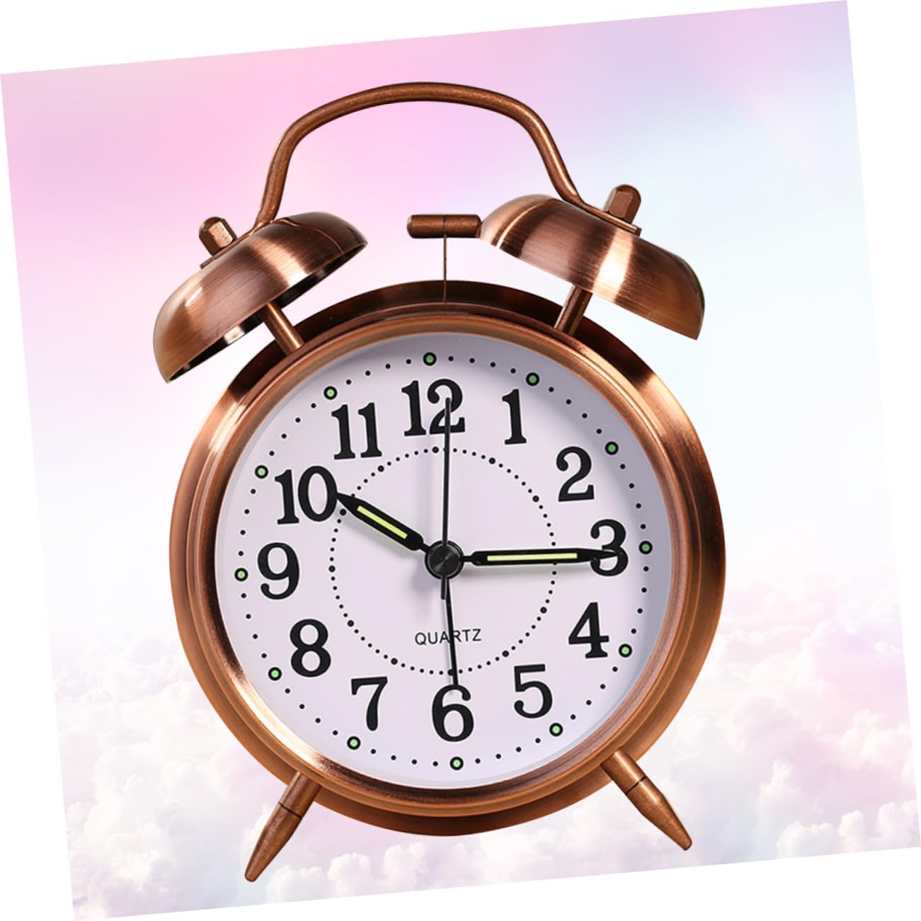 Ciieeo Metallic Silent Luminous Double Bells Alarm Clock Classic Desktop Clock