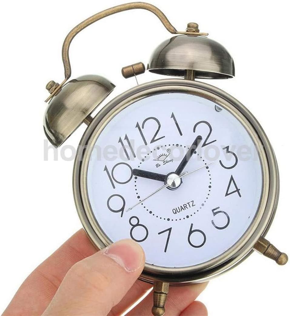 Retro Double Bells Alarm Clock with Nightlight 1