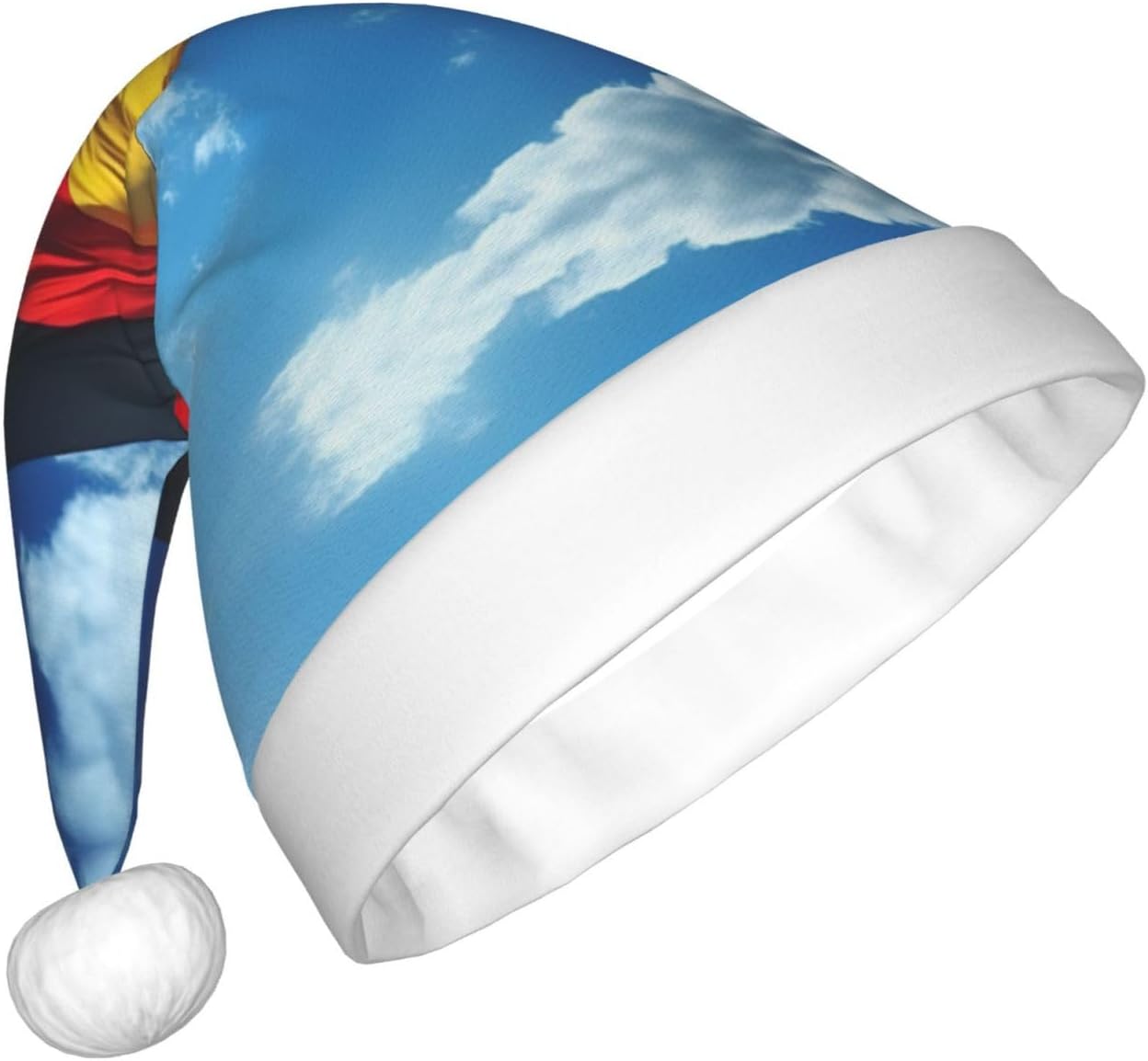 Germany Flag Print Christmas Santa Hat Plush for Adults