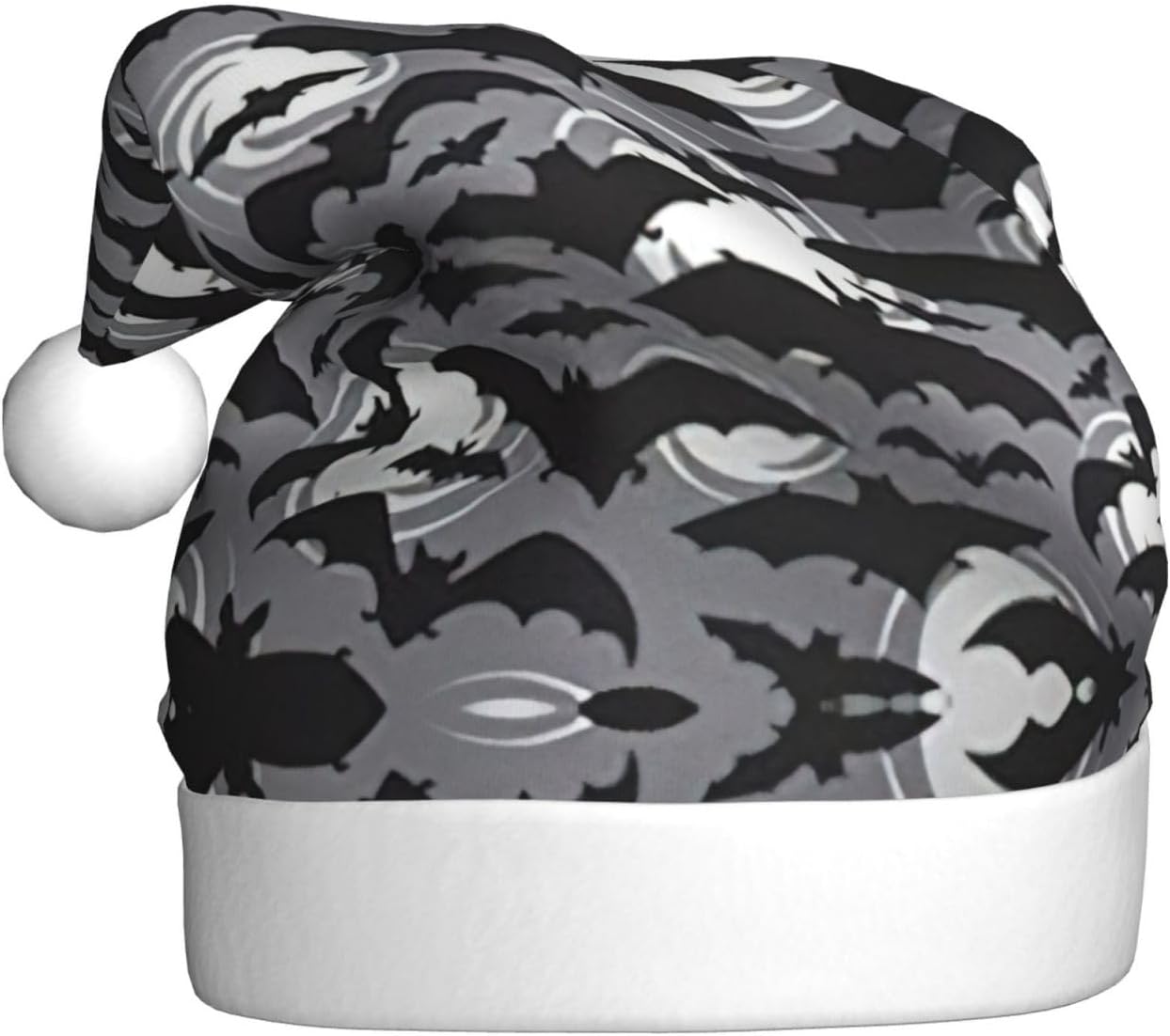 Halloween Bats Grey Santa Hat for Christmas Party Favors