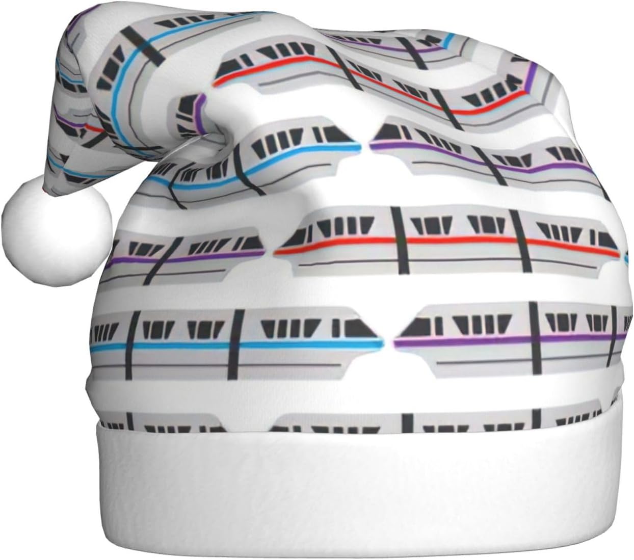 QINZHENG Monorail Train Santa Hat Personalized Christmas Headwear