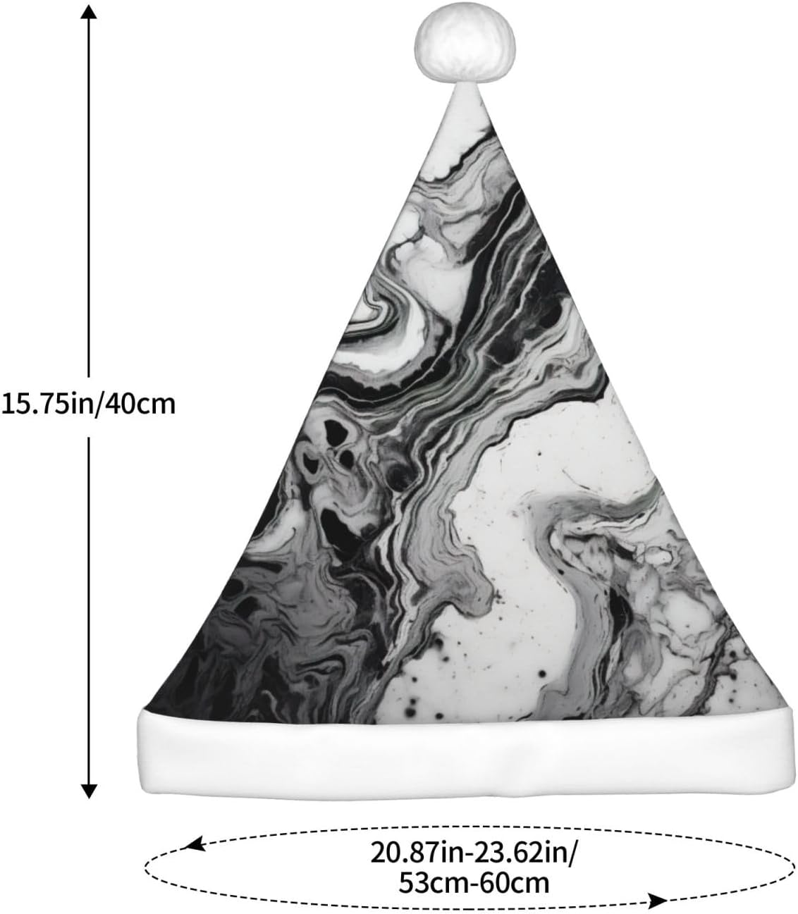 Qin Zheng Marble Texture Print Santa Hat for Women