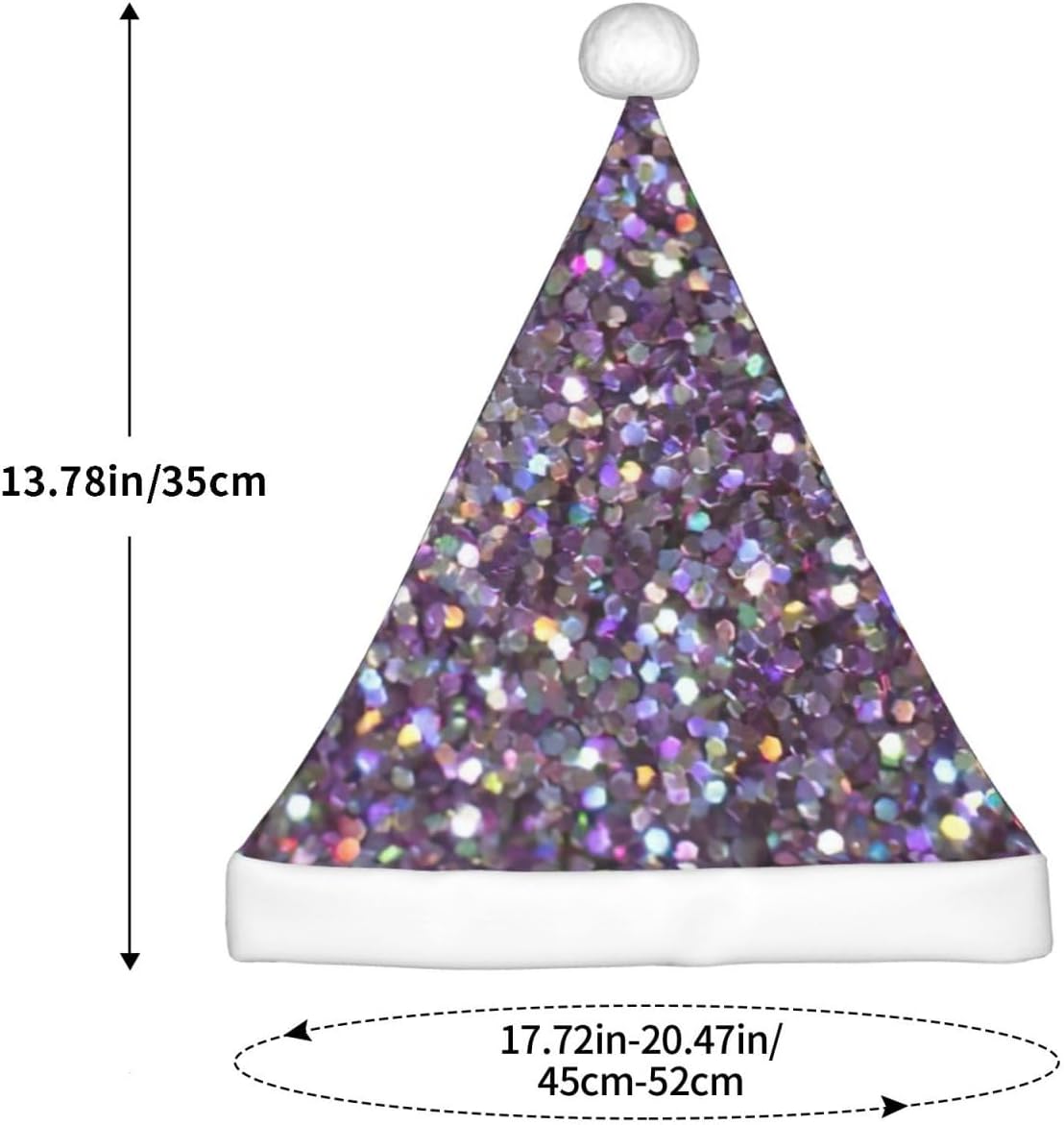 Sequin Pattern Christmas Santa Hat Small Size