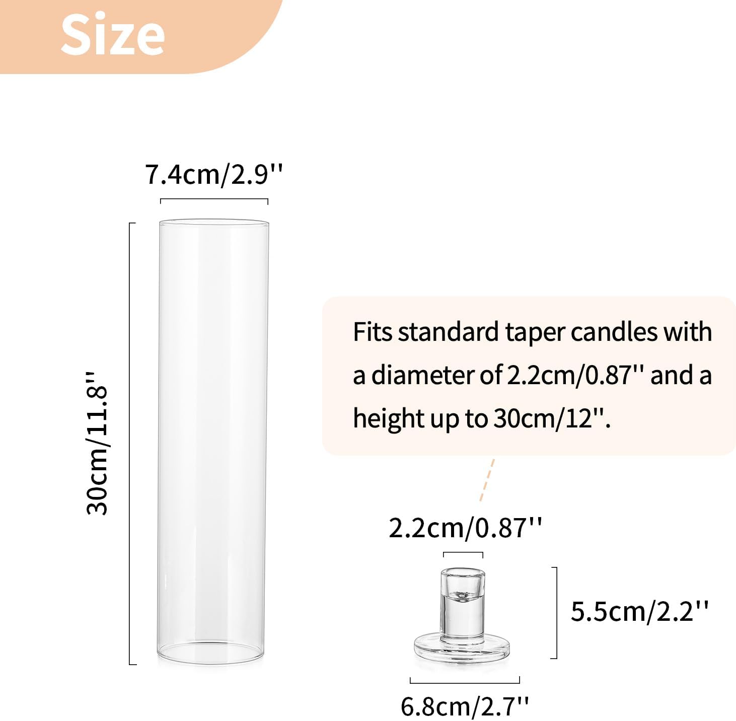 NUPTIO Windproof Hurricane Candle Holder Set 10 Pcs