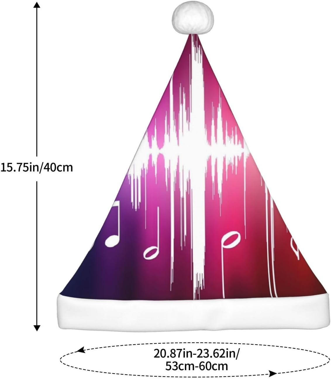 QINZHENG Personalized Santa Hat with Music Notes Design