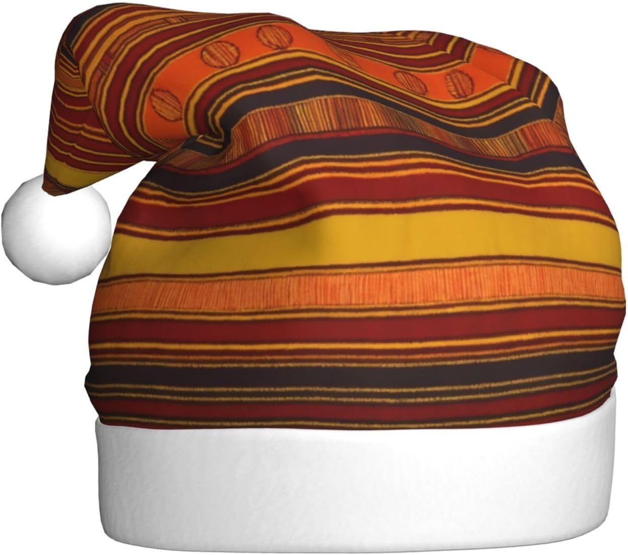 Native American Pattern Christmas Santa Hat Plush for Adults