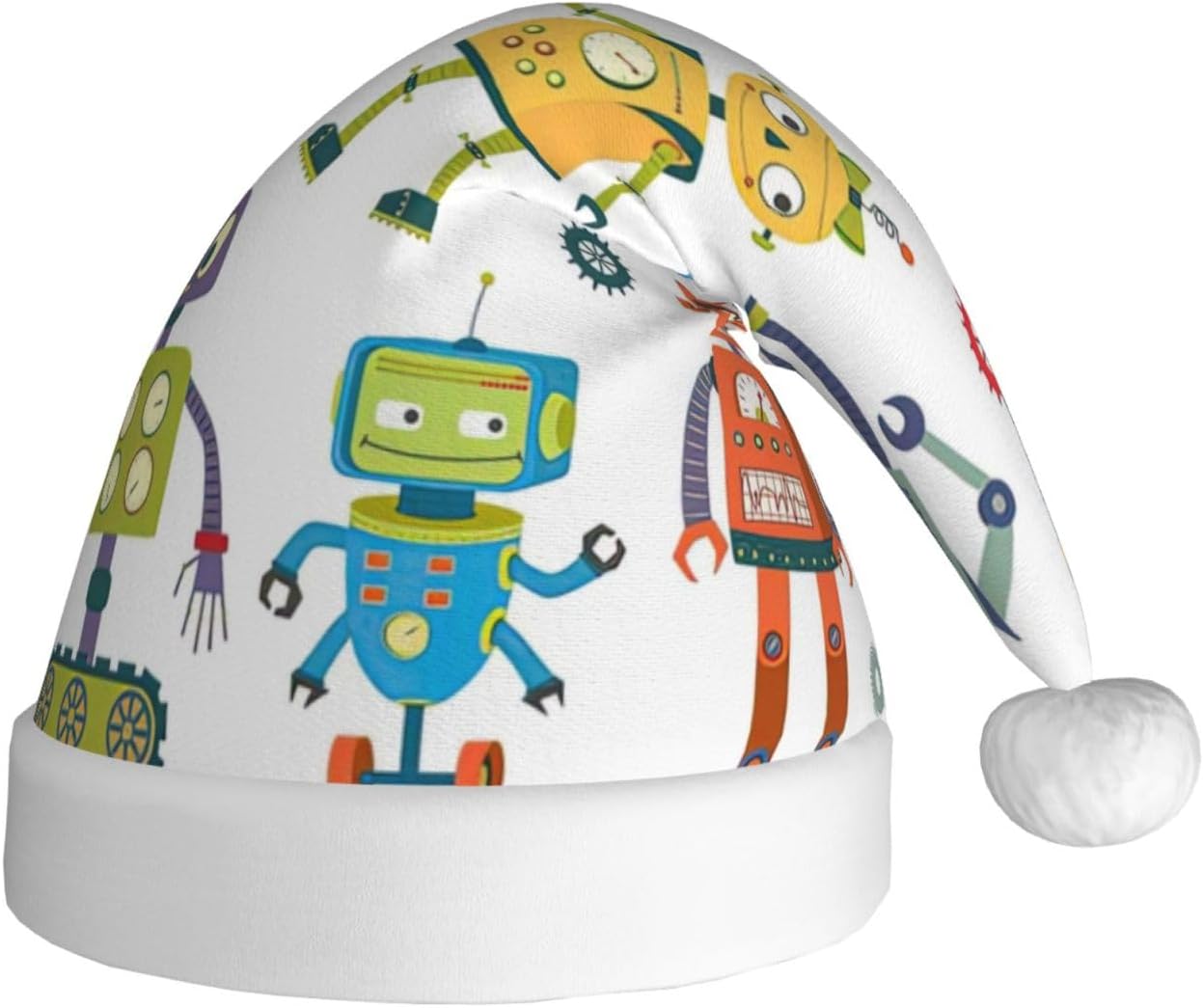 QinZheng Cute Cartoon Robots Santa Hat