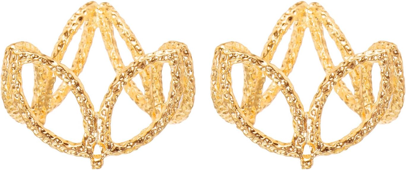 MECCANIXITY Gold Tone Crystal Ball Display Holder Pack of 2