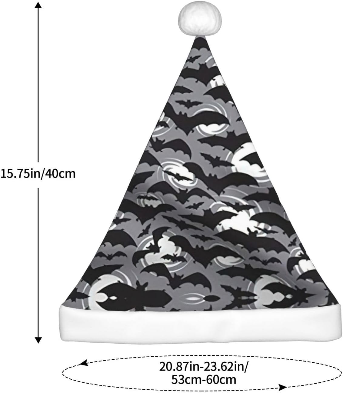Halloween Bats Grey Santa Hat for Christmas Party Favors