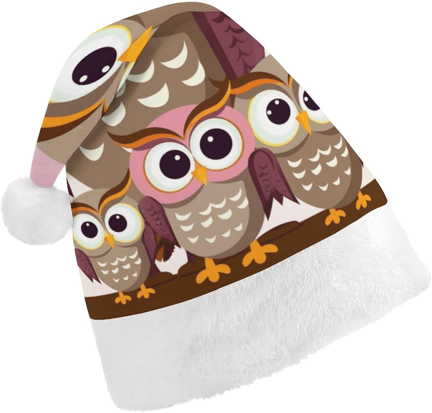 Santa Hat Owls Christmas Party Headwear for Adults